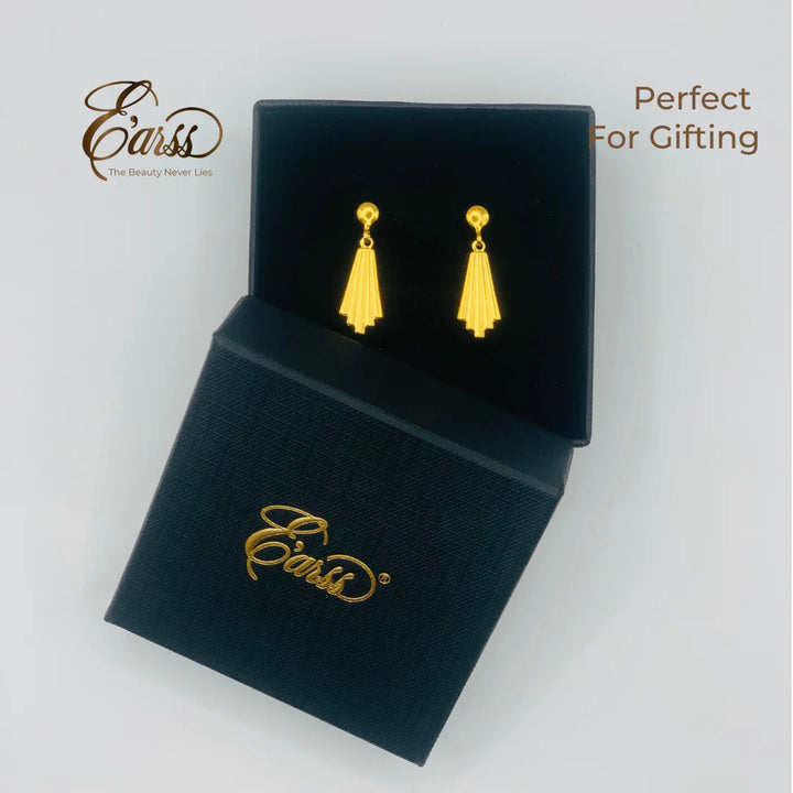 Chandelier Drop Gold Earring | Stainless Steel | 18K Gold Plated - HZ TANOLI LLC