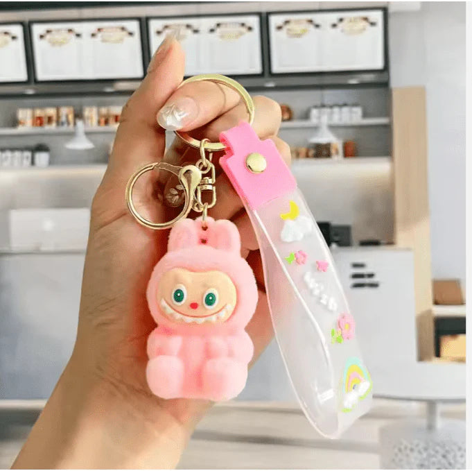 Labubu - Wish & Fuzz Rainbow Wrist‑Strap Keychain - HZ TANOLI LLC