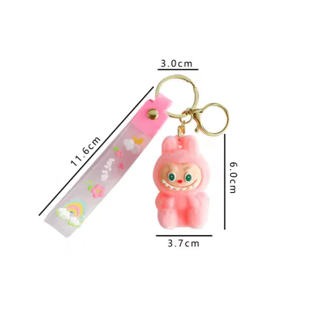 Labubu - Wish & Fuzz Rainbow Wrist‑Strap Keychain - HZ TANOLI LLC