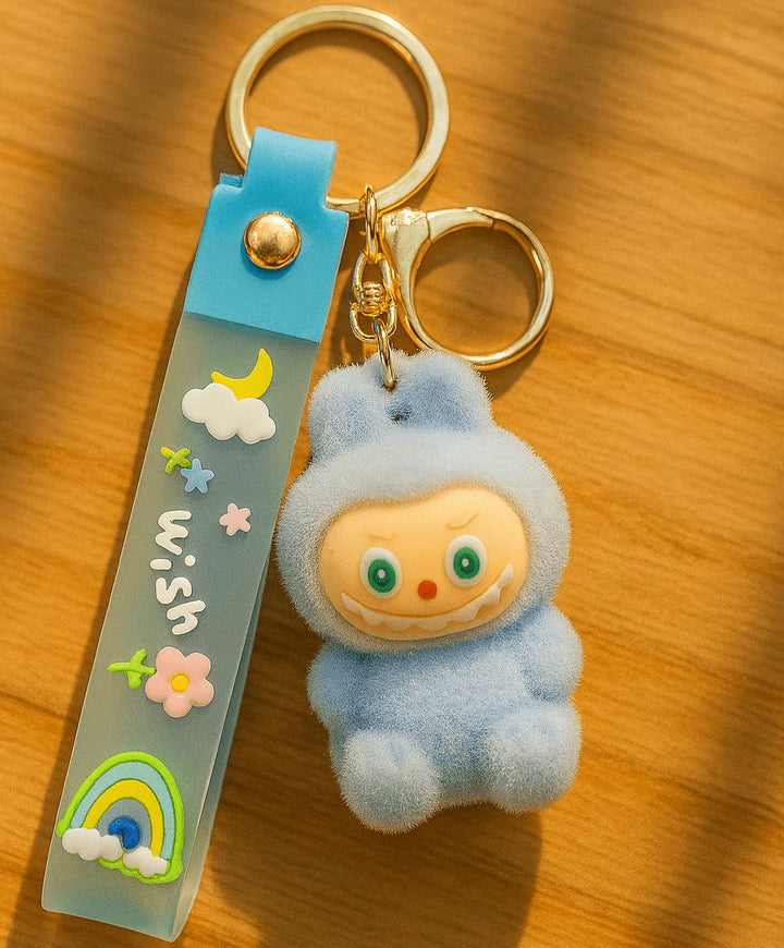 Labubu - Wish & Fuzz Rainbow Wrist‑Strap Keychain - HZ TANOLI LLC