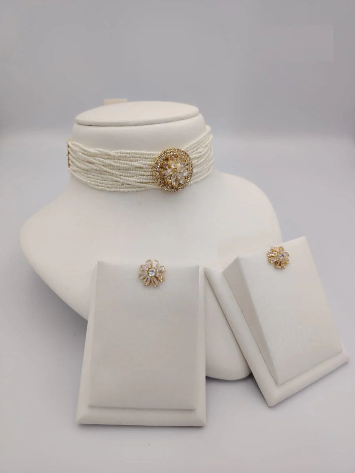 Pearl Choker Necklace Sets - HZ TANOLI LLC
